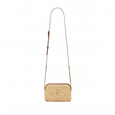 YSL GABY ZIPPED POUCH IN RAFFIA 774293GAAEE2080 (19*13*3.5cm)